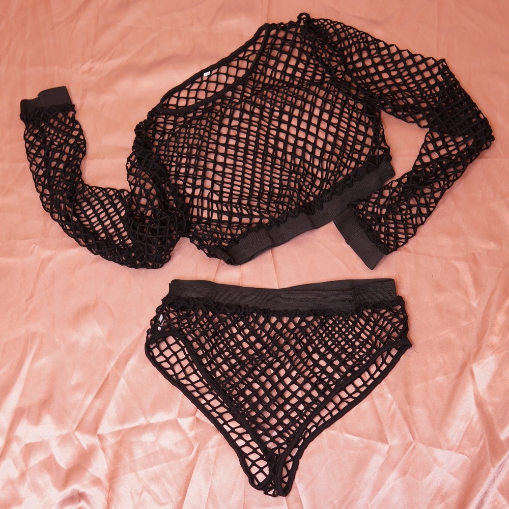Two Piece Fishnet Set